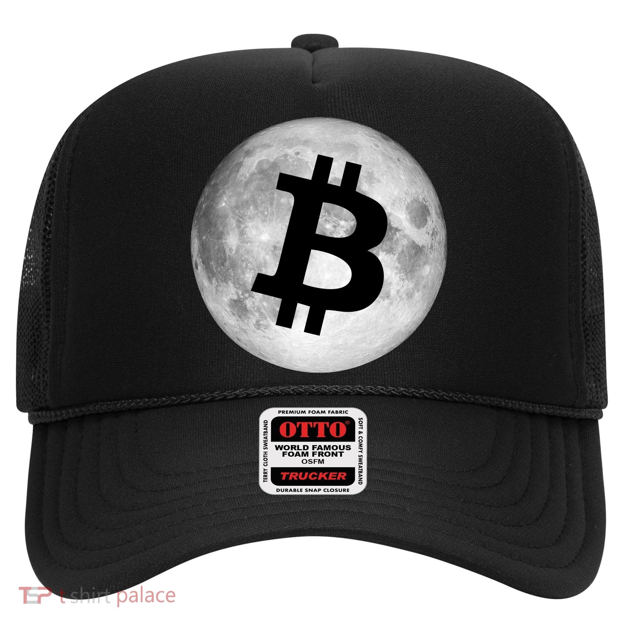 Bitcoin Cryptocurrency Fly Me To The Moon Logo Hat