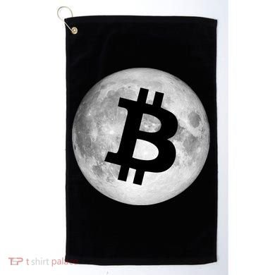 Bitcoin Cryptocurrency Fly Me To The Moon Logo Golf Towel