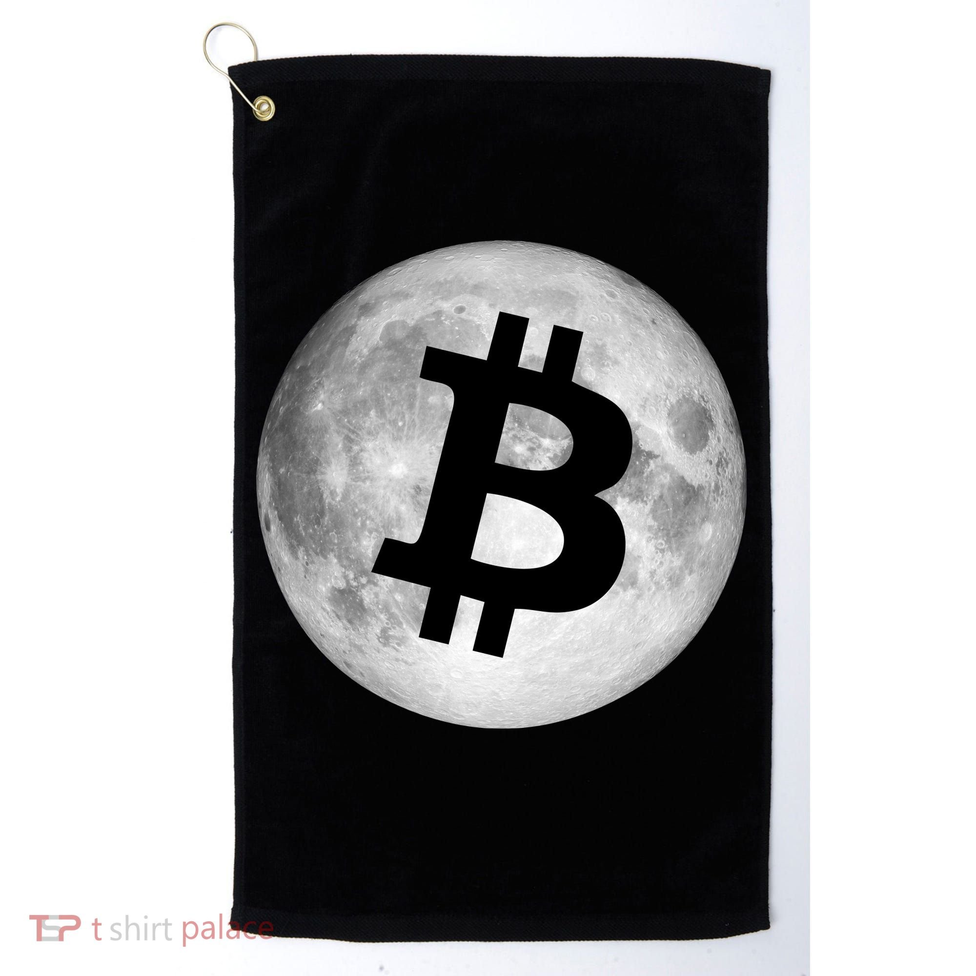 Bitcoin Cryptocurrency Fly Me To The Moon Logo Golf Towel