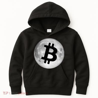 Bitcoin Cryptocurrency Fly Me To The Moon Logo Kids Hoodie