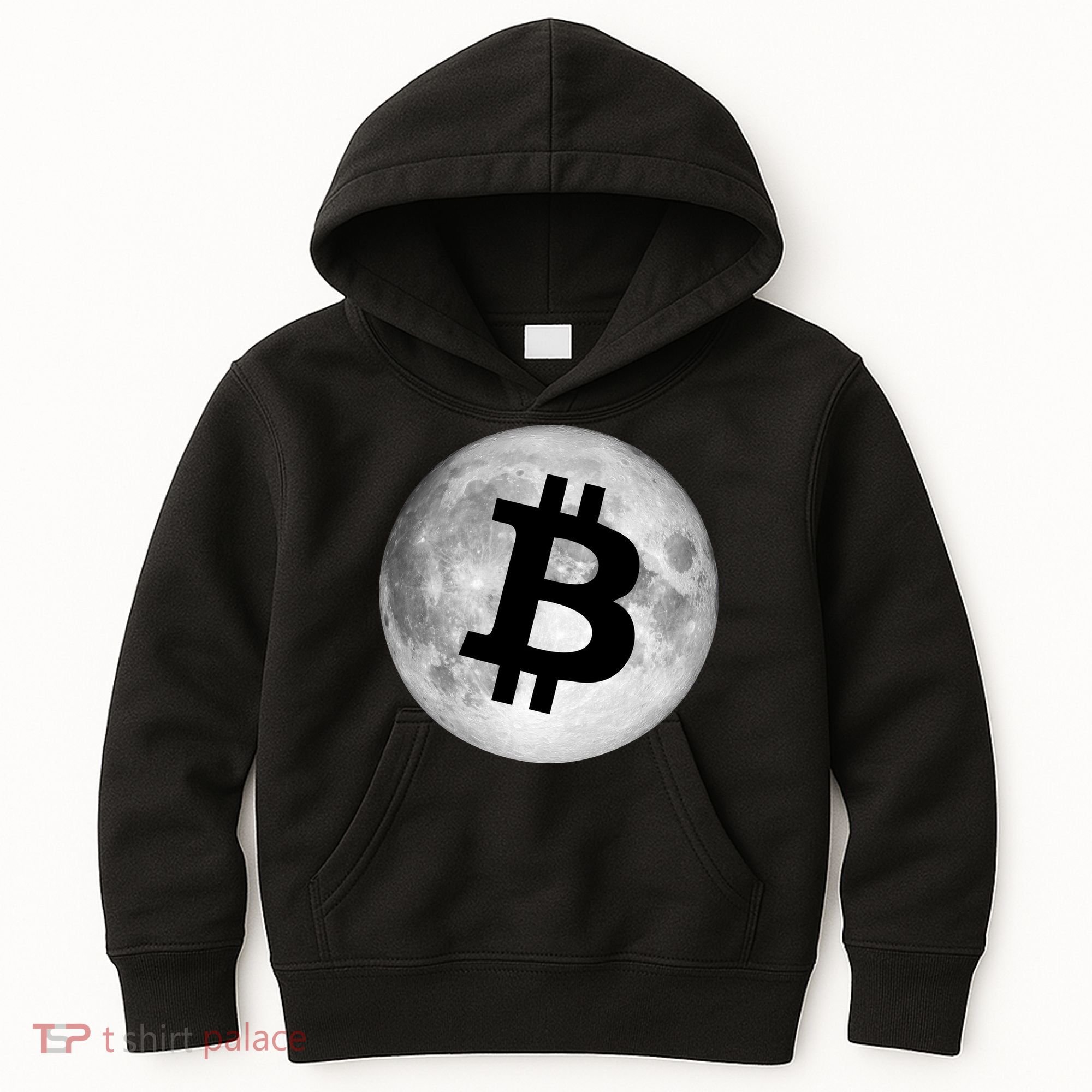 Bitcoin Cryptocurrency Fly Me To The Moon Logo Kids Hoodie