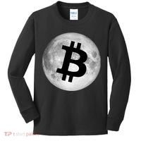 Bitcoin Cryptocurrency Fly Me To The Moon Logo Kids Long Sleeve Shirt thumb 0