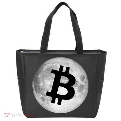 Bitcoin Cryptocurrency Fly Me To The Moon Logo Tote Bag