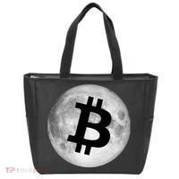 Bitcoin Cryptocurrency Fly Me To The Moon Logo Tote Bag thumb 0