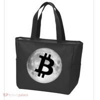 Bitcoin Cryptocurrency Fly Me To The Moon Logo Tote Bag thumb 3