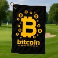 Bitcoin Cryptocurrency Logo Golf Towel thumb 1