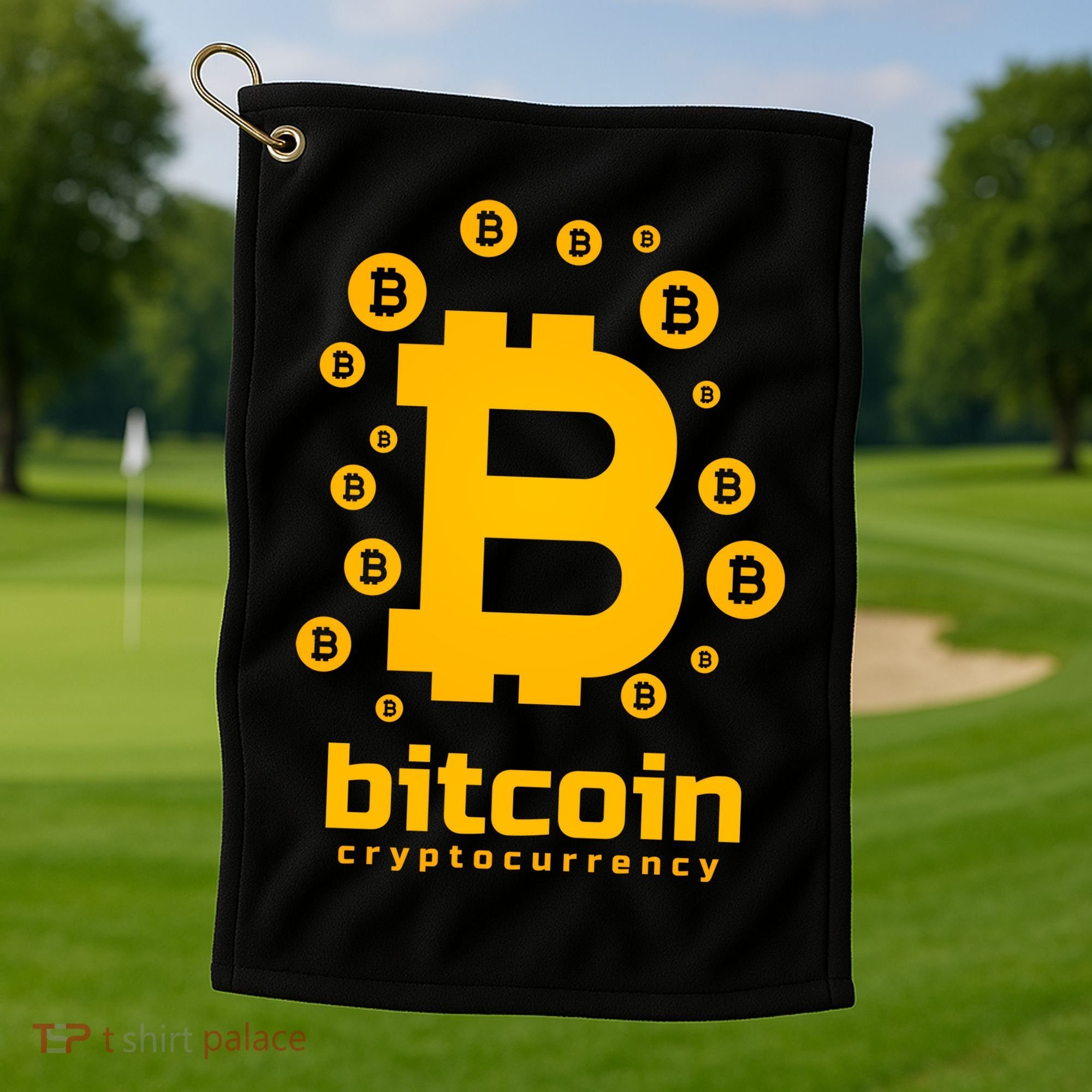 Bitcoin Cryptocurrency Logo Golf Towel