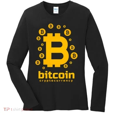 Bitcoin Cryptocurrency Logo Women's Long Sleeve Shirt