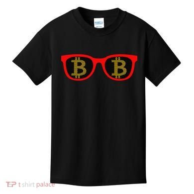 Bitcoin Glasses Kids T-Shirt