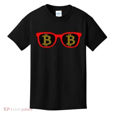 Bitcoin Glasses Kids T-Shirt