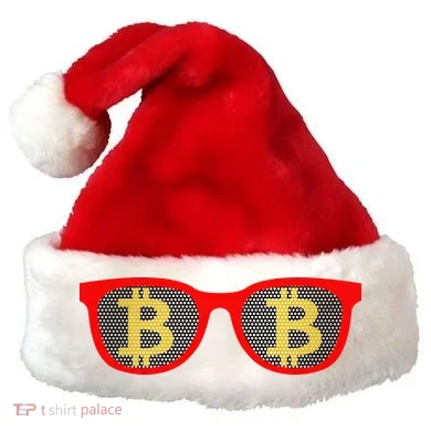 Bitcoin Glasses Santa Hat