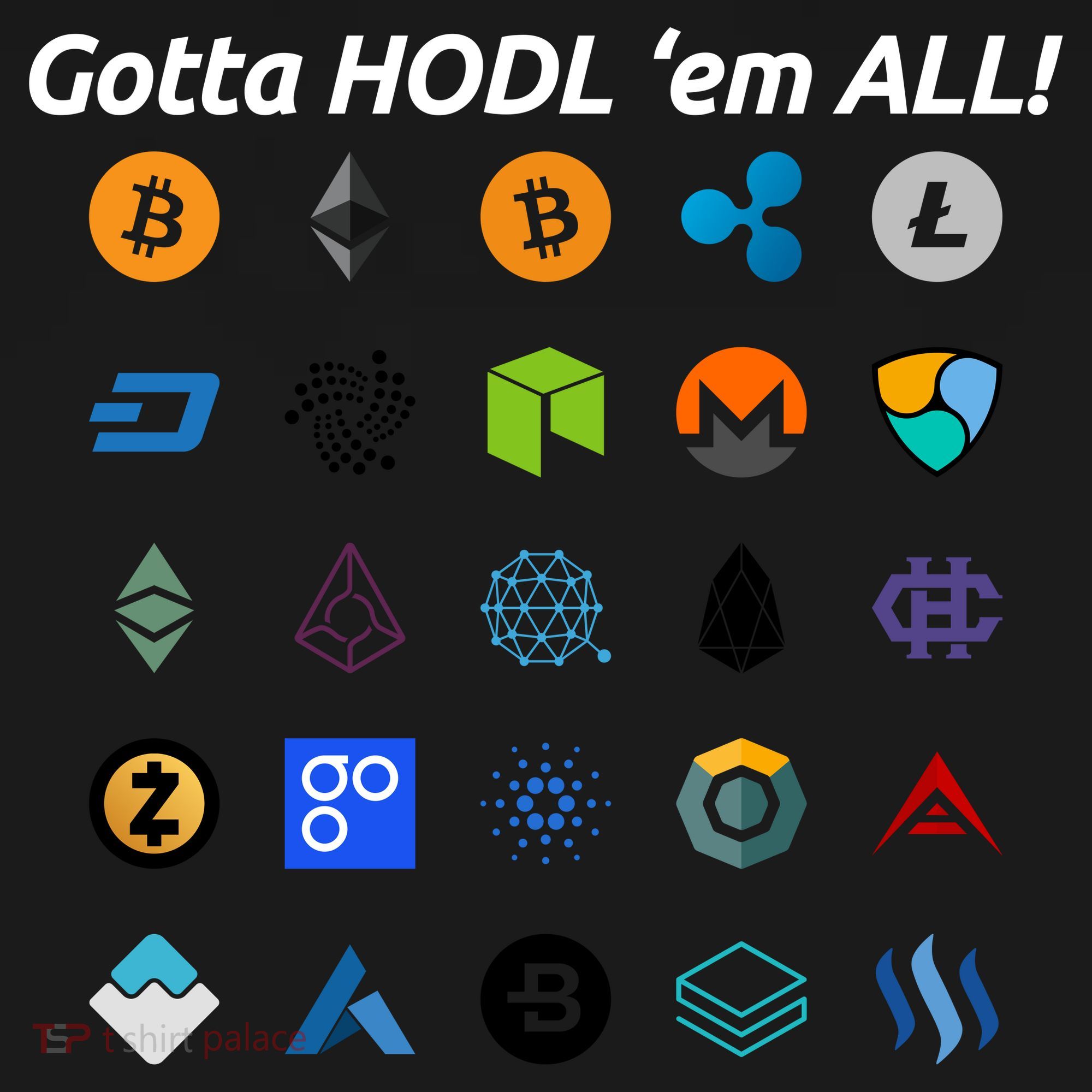 Bitcoin Litecoin Gotta Hodl Em All Cryptocurrency Logos Doggie Tank