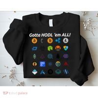 Bitcoin Litecoin Gotta Hodl Em All Cryptocurrency Logos Sweatshirt thumb 2