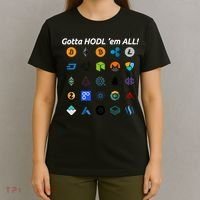 Bitcoin Litecoin Gotta Hodl Em All Cryptocurrency Logos T-Shirt thumb 4