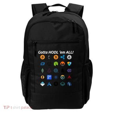 Bitcoin Litecoin Gotta Hodl Em All Cryptocurrency Logos Backpack