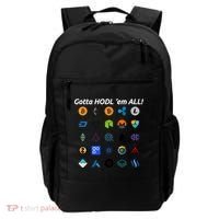 Bitcoin Litecoin Gotta Hodl Em All Cryptocurrency Logos Backpack thumb 0