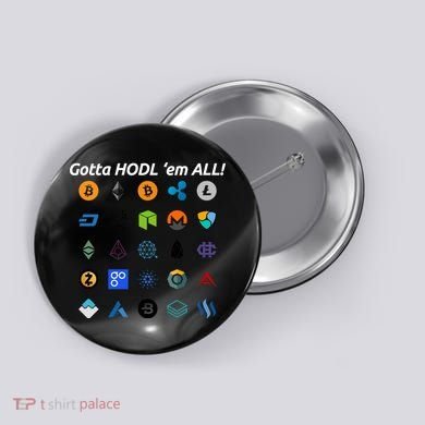 Bitcoin Litecoin Gotta Hodl Em All Cryptocurrency Logos Button