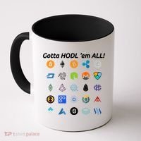 Bitcoin Litecoin Gotta Hodl Em All Cryptocurrency Logos Coffee Mug thumb 0