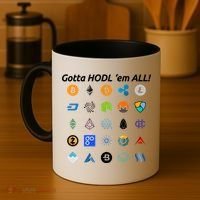 Bitcoin Litecoin Gotta Hodl Em All Cryptocurrency Logos Coffee Mug thumb 4