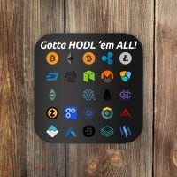 Bitcoin Litecoin Gotta Hodl Em All Cryptocurrency Logos Coaster thumb 0