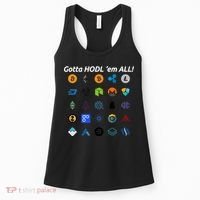 Bitcoin Litecoin Gotta Hodl Em All Cryptocurrency Logos Women's Tank Top thumb 0