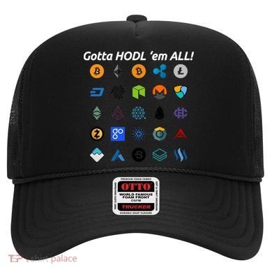 Bitcoin Litecoin Gotta Hodl Em All Cryptocurrency Logos Hat
