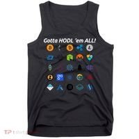 Bitcoin Litecoin Gotta Hodl Em All Cryptocurrency Logos Tank Top thumb 0