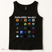 Bitcoin Litecoin Gotta Hodl Em All Cryptocurrency Logos Tank Top thumb 2