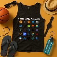 Bitcoin Litecoin Gotta Hodl Em All Cryptocurrency Logos Tank Top thumb 4