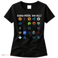 Bitcoin Litecoin Gotta Hodl Em All Cryptocurrency Logos Women's T-Shirt thumb 0