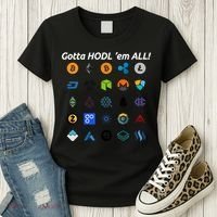 Bitcoin Litecoin Gotta Hodl Em All Cryptocurrency Logos Women's T-Shirt thumb 3