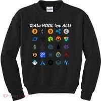 Bitcoin Litecoin Gotta Hodl Em All Cryptocurrency Logos Kids Sweatshirt thumb 0