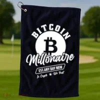 Bitcoin Millionaire In Crypto We Trust Golf Towel thumb 1