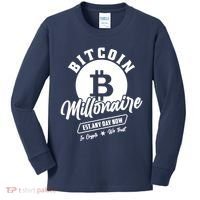 Bitcoin Millionaire In Crypto We Trust Kids Long Sleeve Shirt thumb 0
