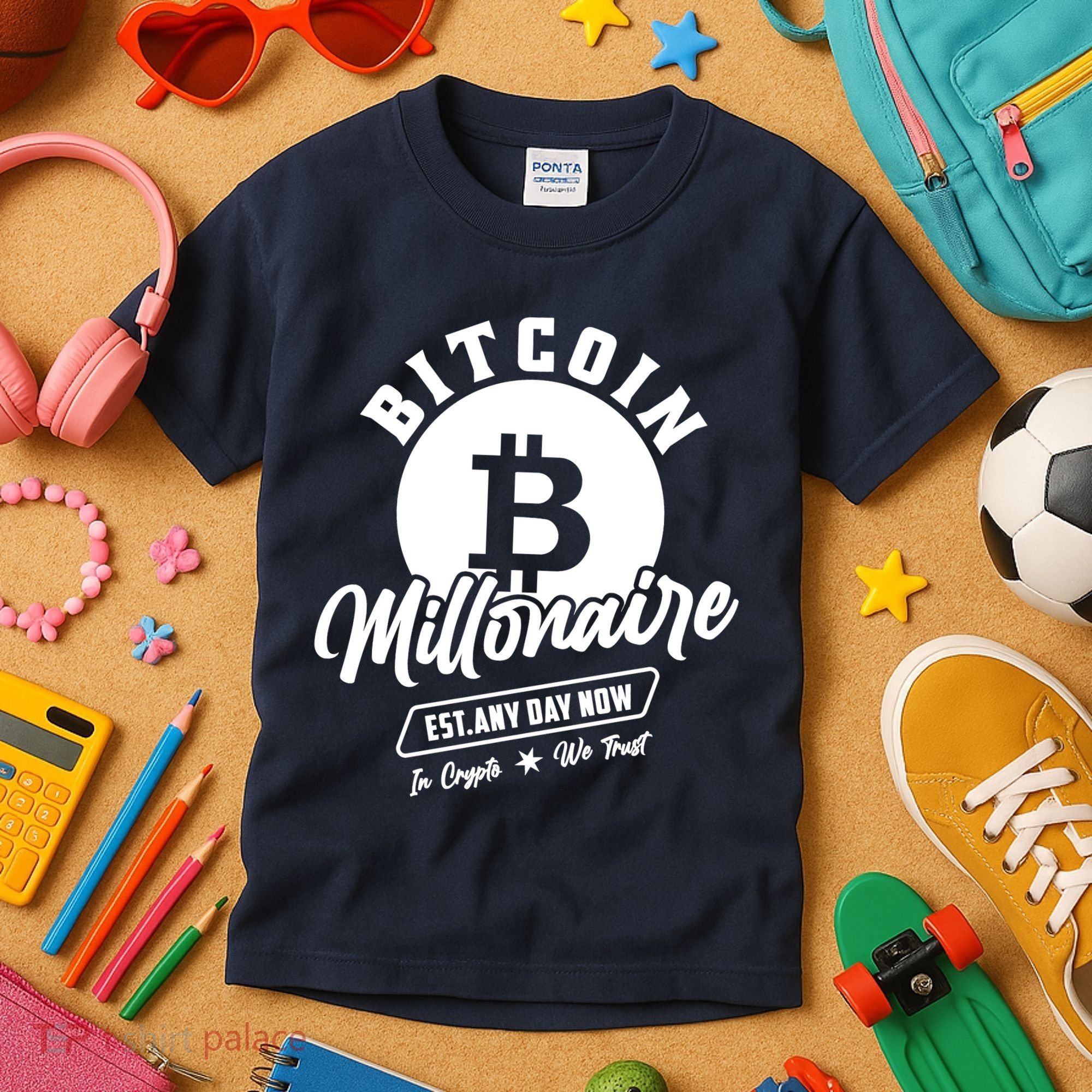 Bitcoin Millionaire In Crypto We Trust Kids T-Shirt