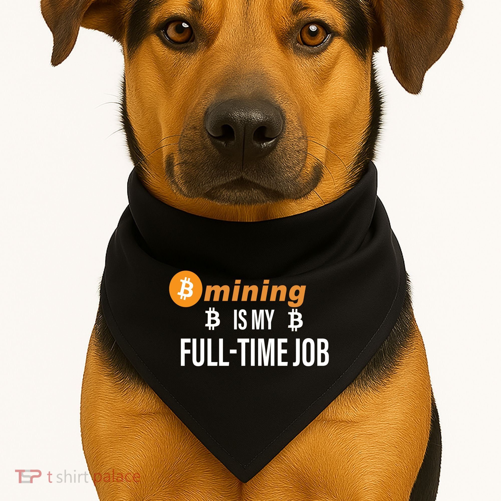 Bitcoin Mining Is My Full Time Job USA-Made Doggie Bandana