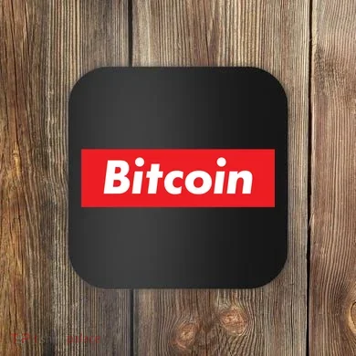Bitcoin Red Box Logo Coaster