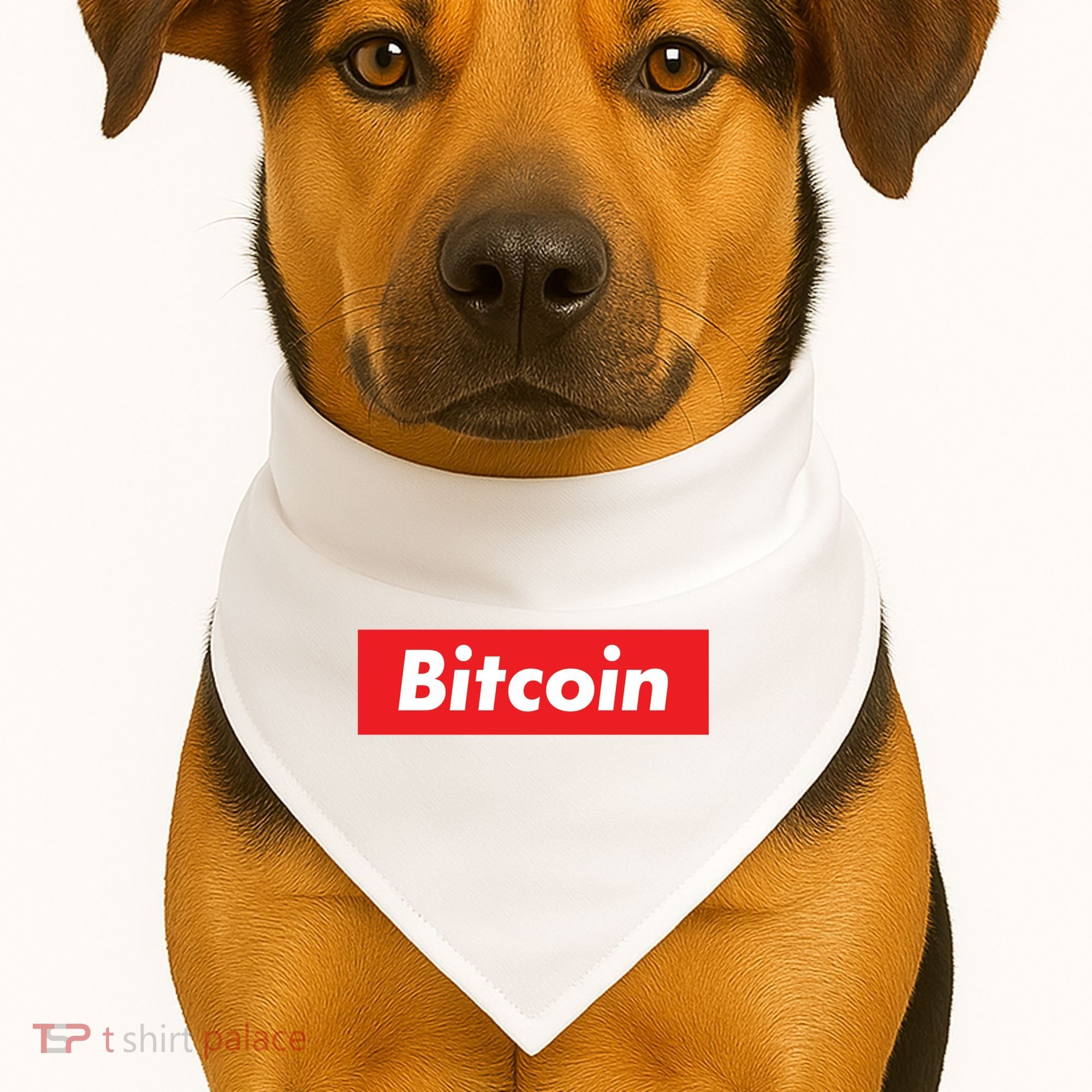 Bitcoin Red Box Logo USA-Made Doggie Bandana