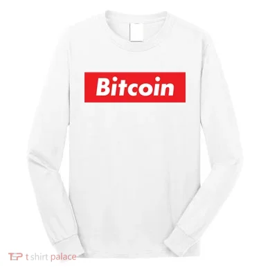 Bitcoin Red Box Logo Long Sleeve Shirt