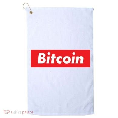 Bitcoin Red Box Logo Golf Towel