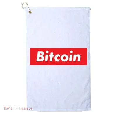 Bitcoin Red Box Logo Golf Towel