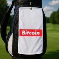 Bitcoin Red Box Logo Golf Towel thumb 2