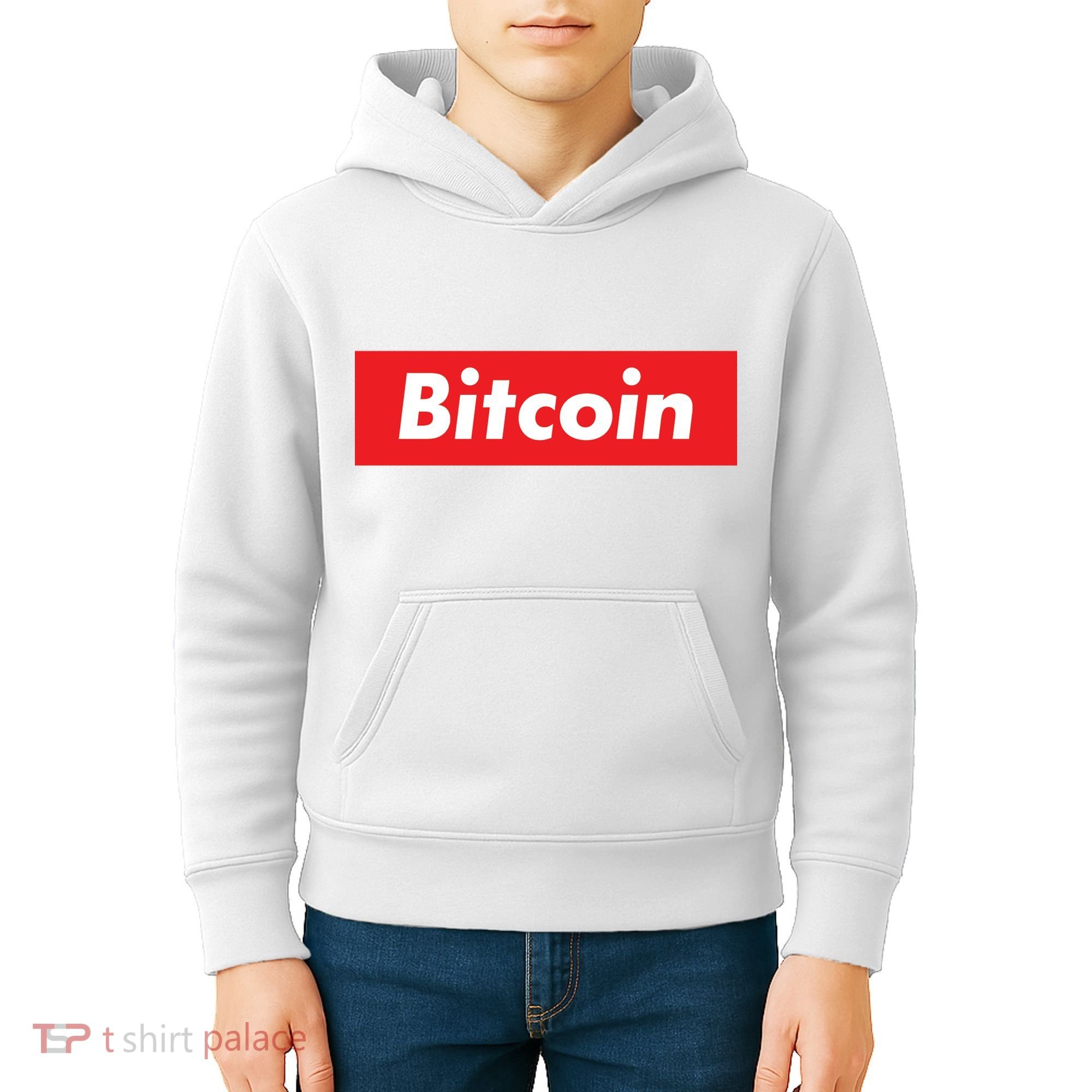 Bitcoin Red Box Logo Kids Hoodie
