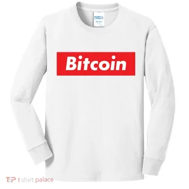 Bitcoin Red Box Logo Kids Long Sleeve Shirt