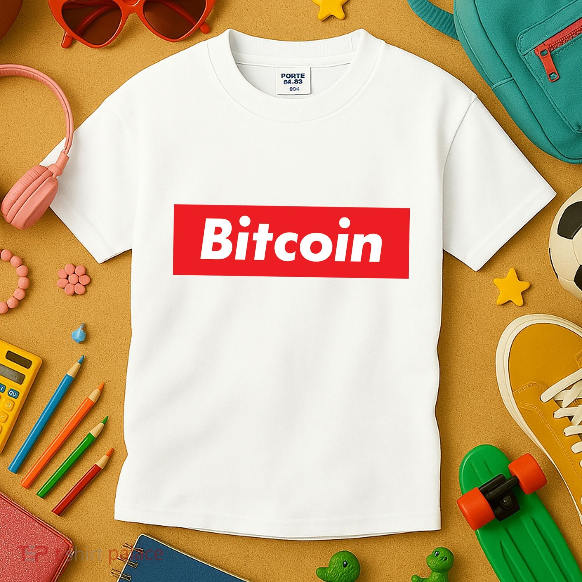 Bitcoin Red Box Logo Kids T-Shirt