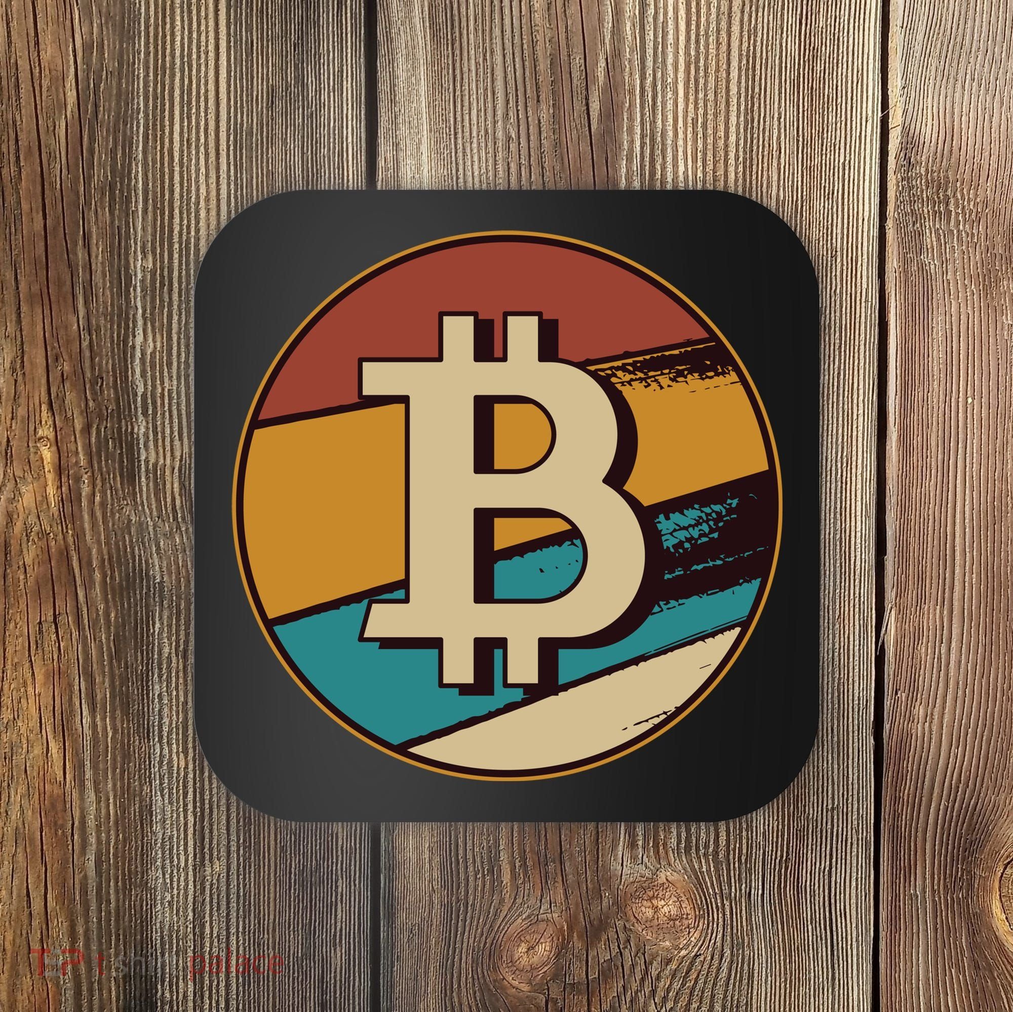 Bitcoin Retro Logo Coaster