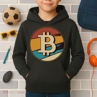 Bitcoin Retro Logo Kids Hoodie thumb 2