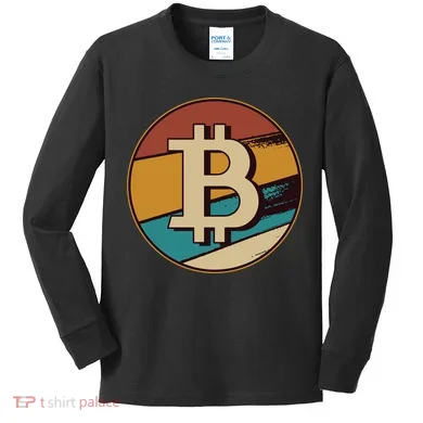 Bitcoin Retro Logo Kids Long Sleeve Shirt