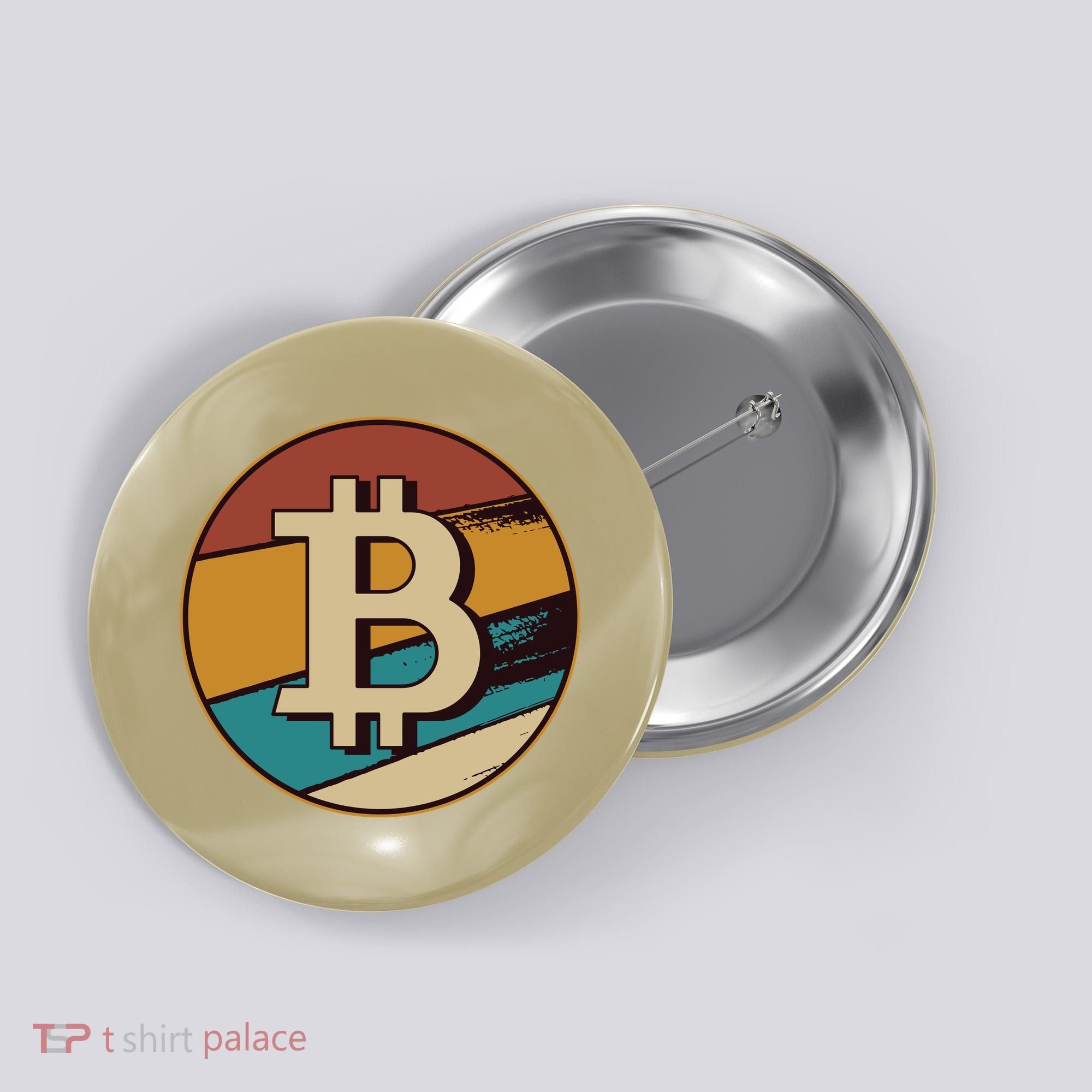 Bitcoin Retro Logo Button