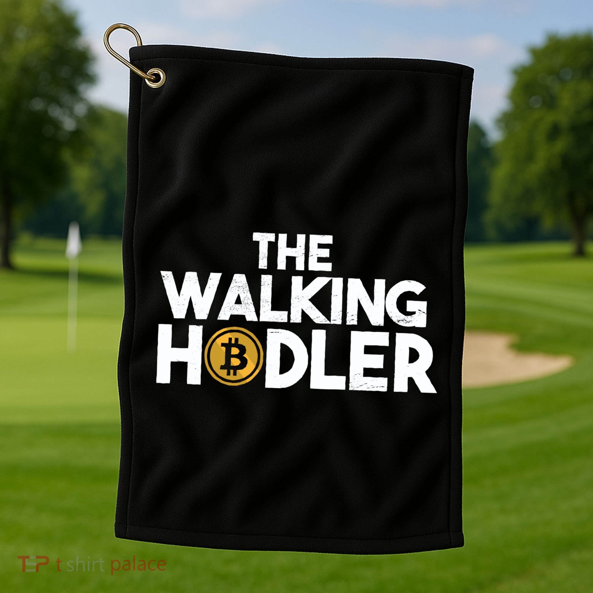 Bitcoin The Walking Holder Golf Towel